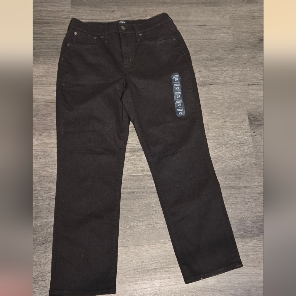 J CREW essentials Straightā Black Denim Jeans